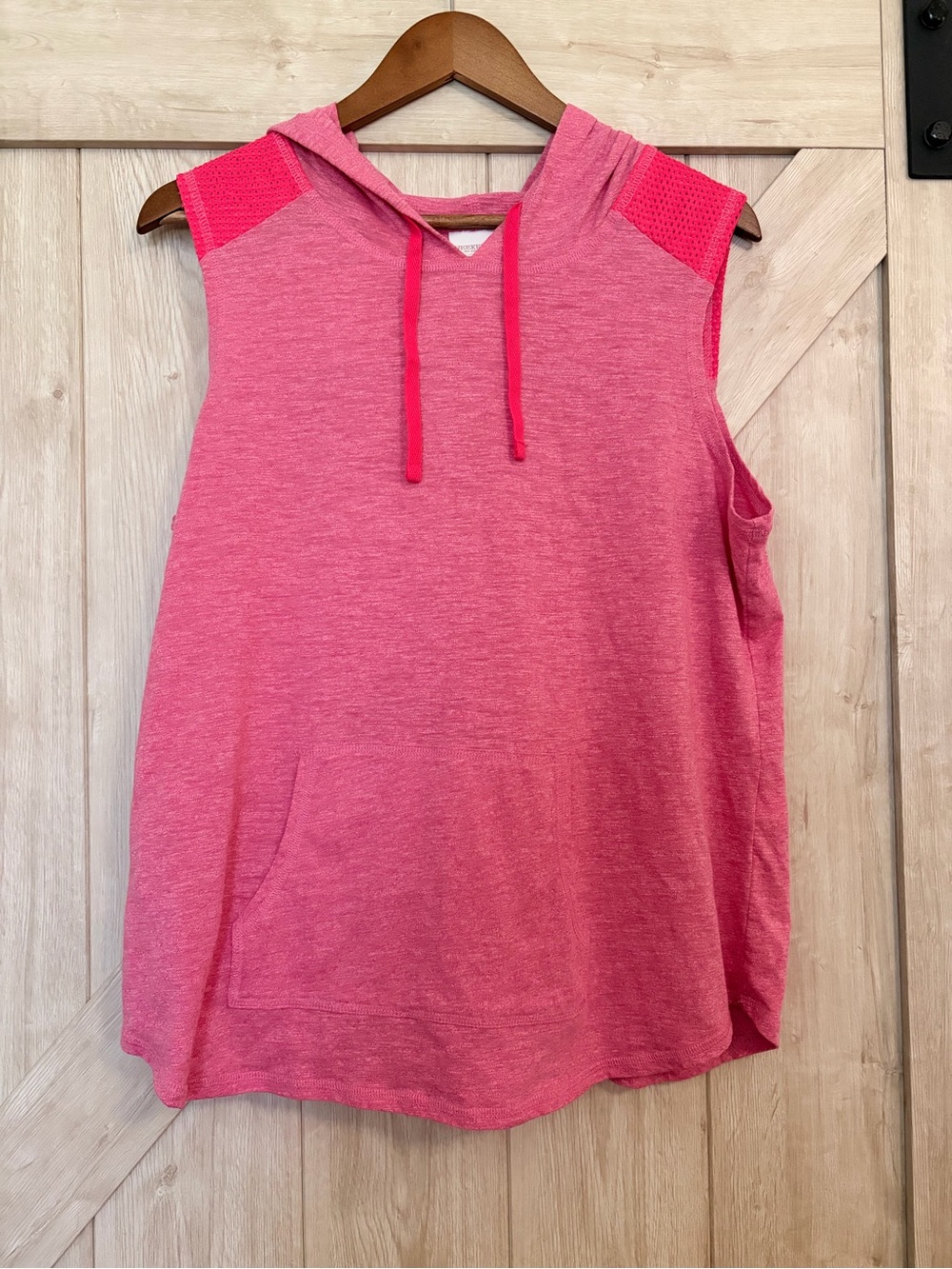 Chicos Sleeveless Pink Hooded Tank Top - Casual Women’s Top size 2